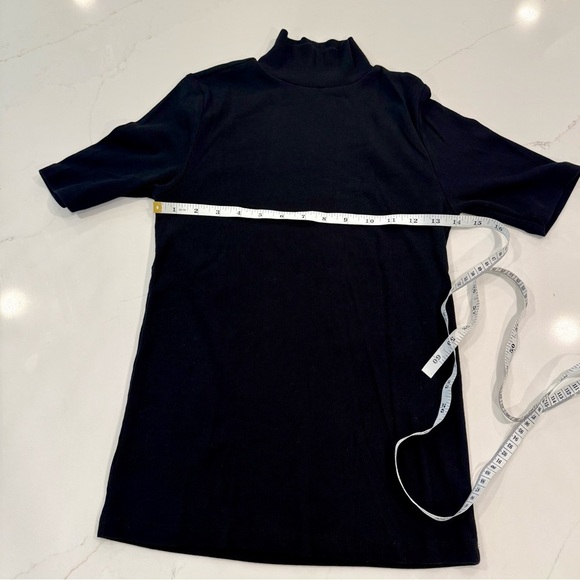 LOFT Ribbed Mock Neck Top Black - Picture 5 of 7